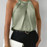 ミランダ™ | オフショルダーのエレガントなサテンブラウス