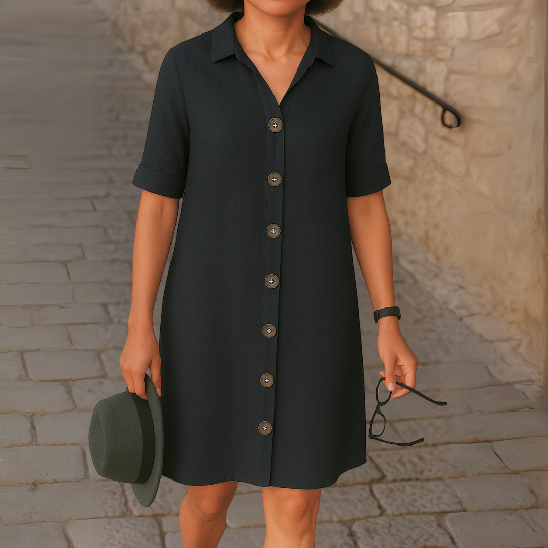 Ria™ | エレガントなロングシャツドレス