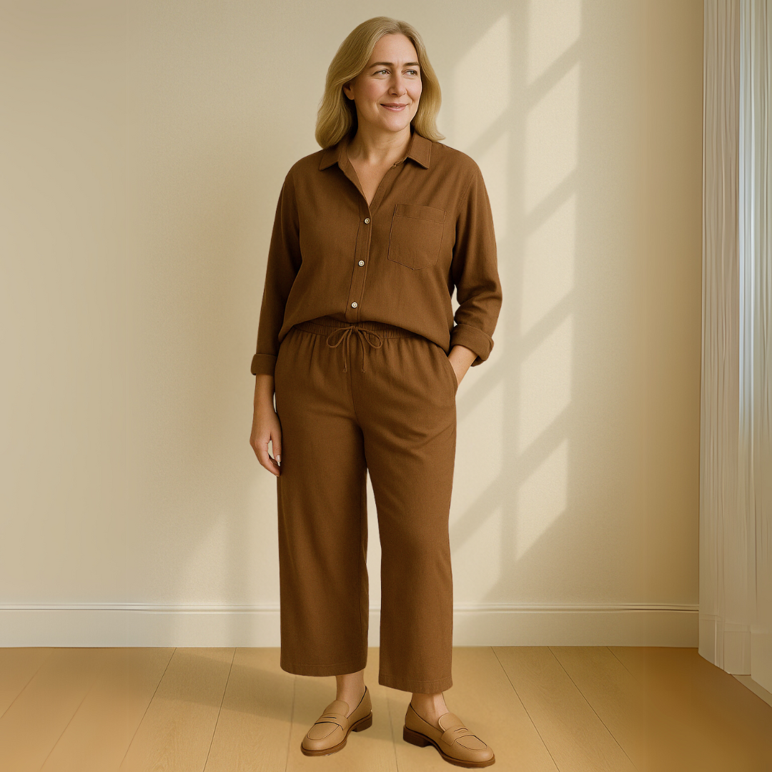 Yvonne™ | 2点セット - ブラウス & ワイドパンツ