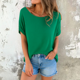 ダイアナ™ | シックなラウンドネックブラウス