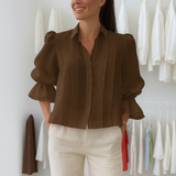 ノラ™ | エレガントなプリーツブラウス