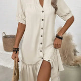 ナタリー™ | フリル付きシャツワンピース