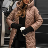 アンバー | エレガントなキルティングダウンジャケット（フード付き）