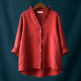 ジョイス™ | Vネックのシンプルなブラウス