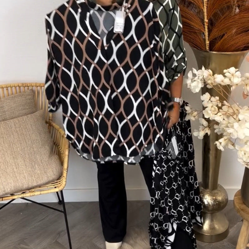 Janny™ | エレガントなデザインのカジュアル長袖ブラウス