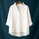 ジョイス™ | Vネックのシンプルなブラウス