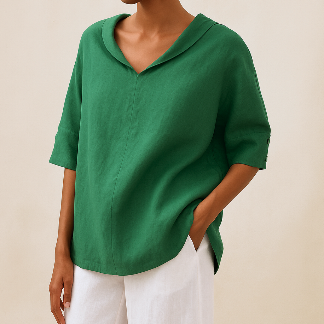 Willeke™ | エレガントなVネックブラウス