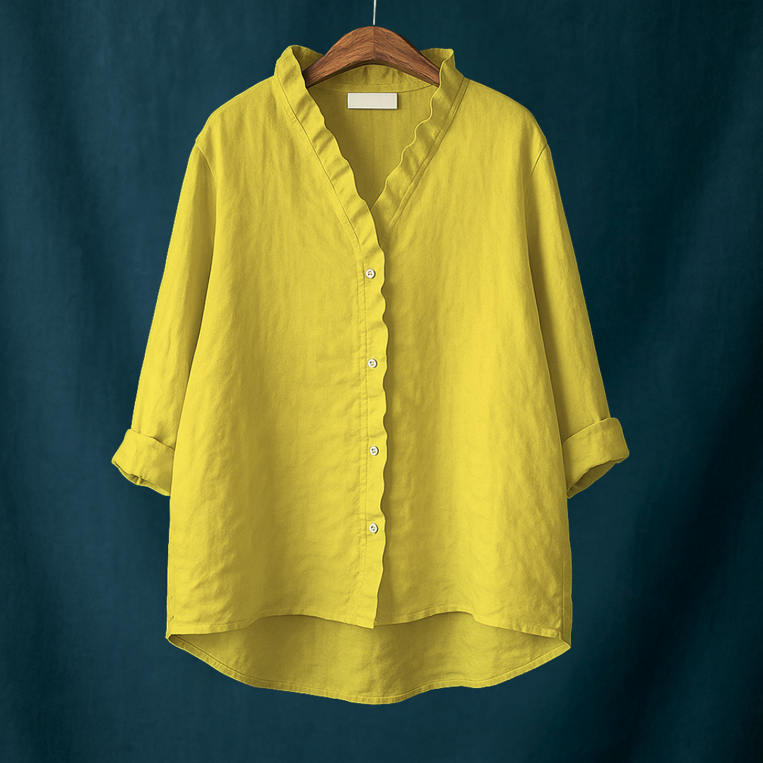 ジョイス™ | Vネックのシンプルなブラウス