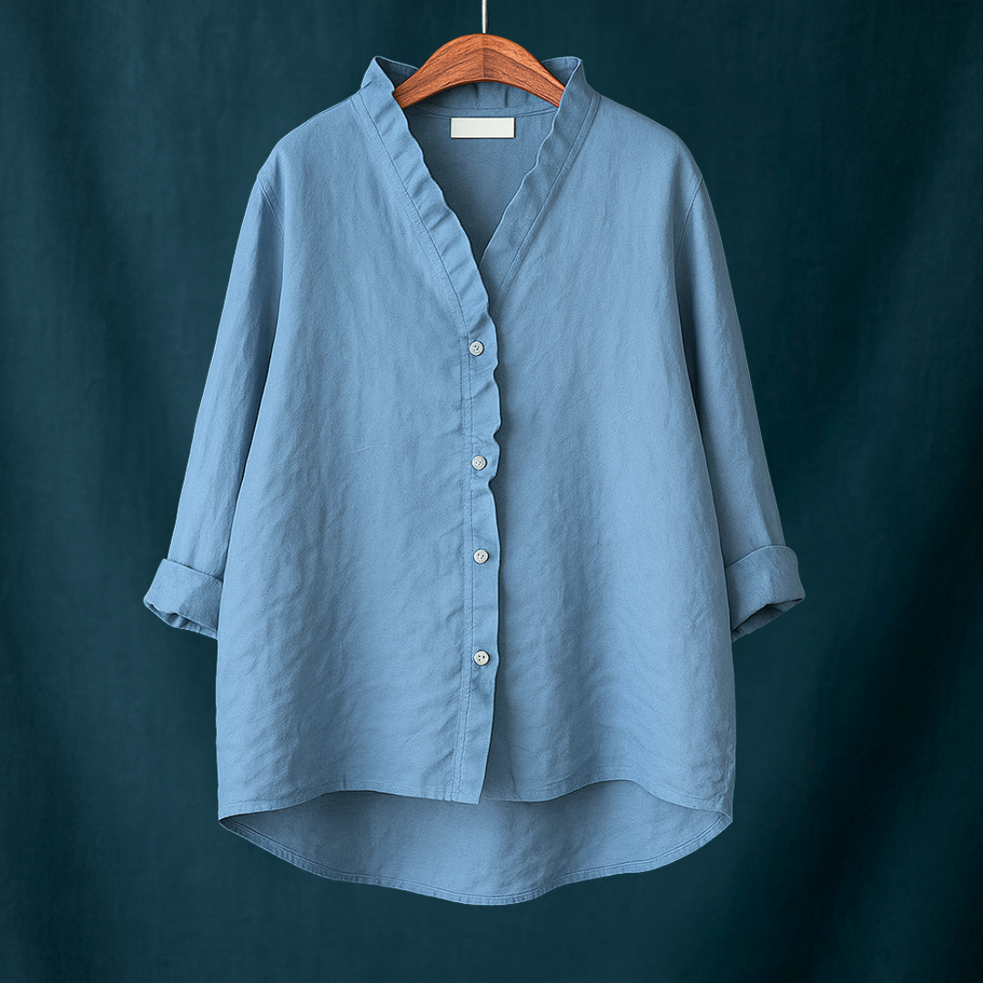 ジョイス™ | Vネックのシンプルなブラウス