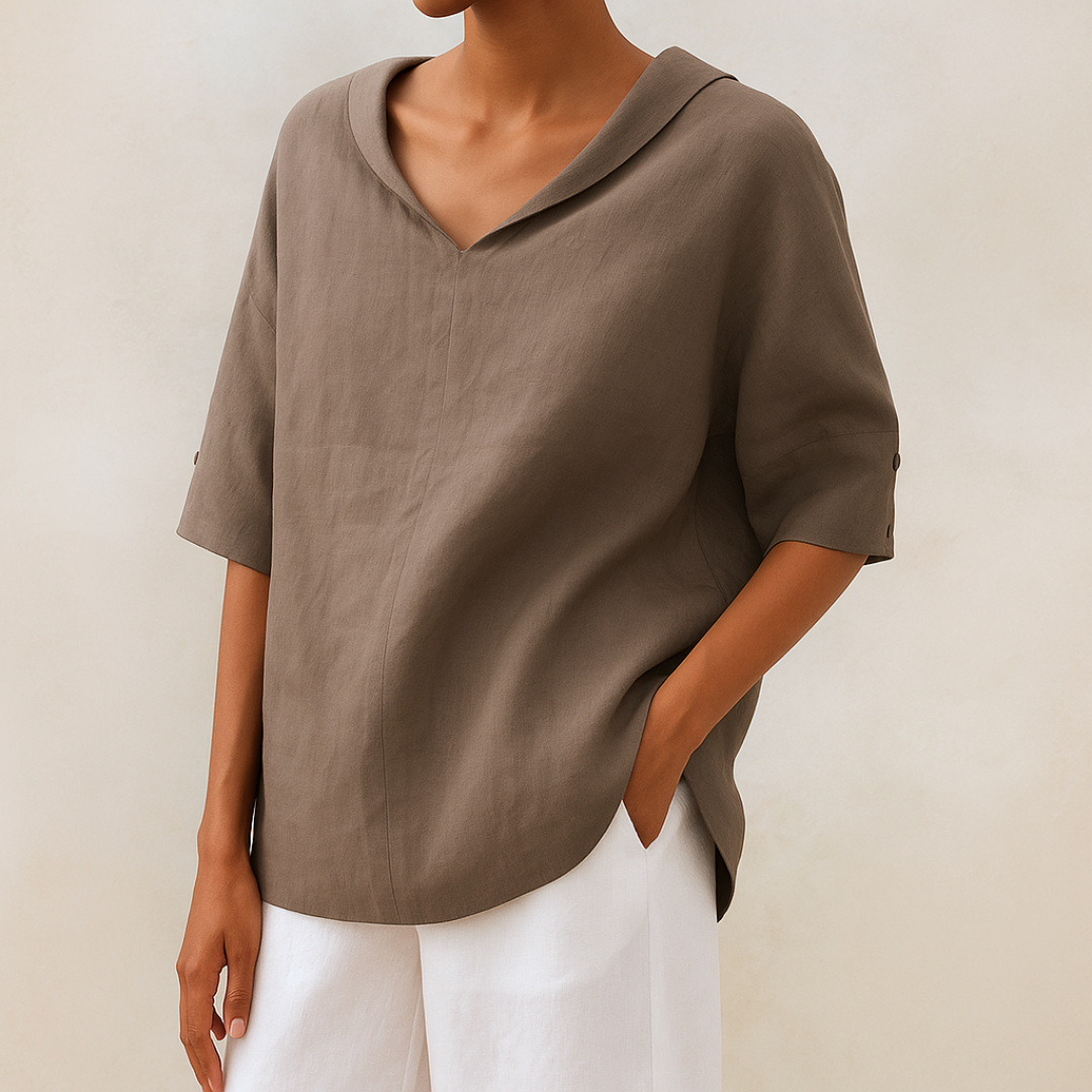 Willeke™ | エレガントなVネックブラウス