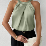 ミランダ™ | オフショルダーのエレガントなサテンブラウス