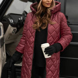 アンバー | エレガントなキルティングダウンジャケット（フード付き）