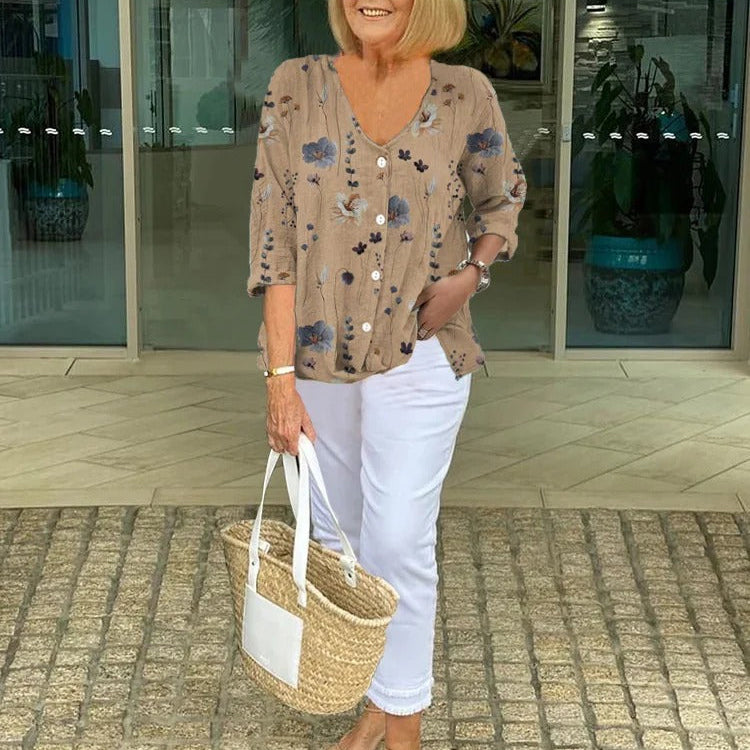 Marloes™ | エレガントな花柄ブラウス