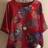 カタリナ™ | フローラルオーバーレイのルーズフィットブラウス