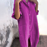 メラニー™ | イビザスタイルのカジュアルシャツドレス（くるぶし丈）