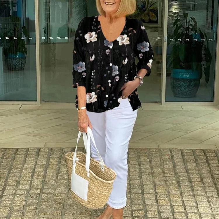 Marloes™ | エレガントな花柄ブラウス