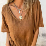 マリー™ | Vネックのイビザスタイルカジュアルブラウス