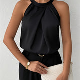 ミランダ™ | オフショルダーのエレガントなサテンブラウス