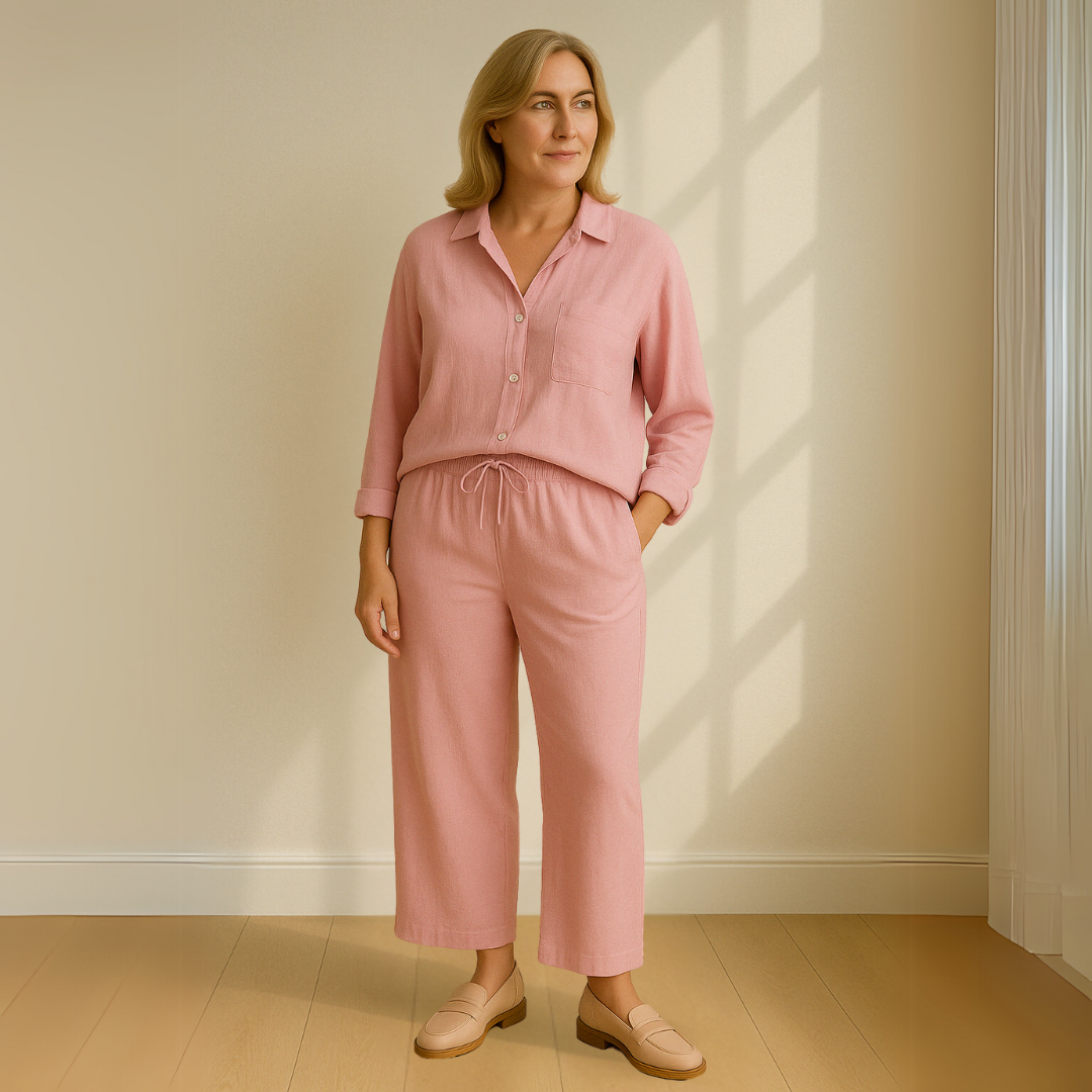 Yvonne™ | 2点セット - ブラウス & ワイドパンツ