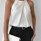 ミランダ™ | オフショルダーのエレガントなサテンブラウス