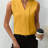 アンナベル™ | Vネックのノースリーブブラウス