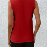 アンナベル™ | Vネックのノースリーブブラウス