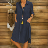 イングリッド™ | 快適なデニムシャツドレス
