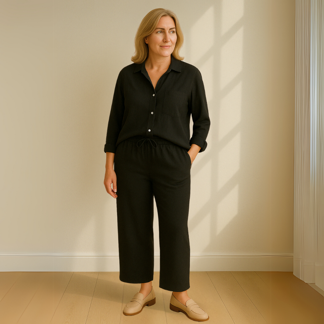 Yvonne™ | 2点セット - ブラウス & ワイドパンツ