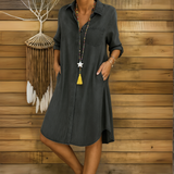 イングリッド™ | 快適なデニムシャツドレス