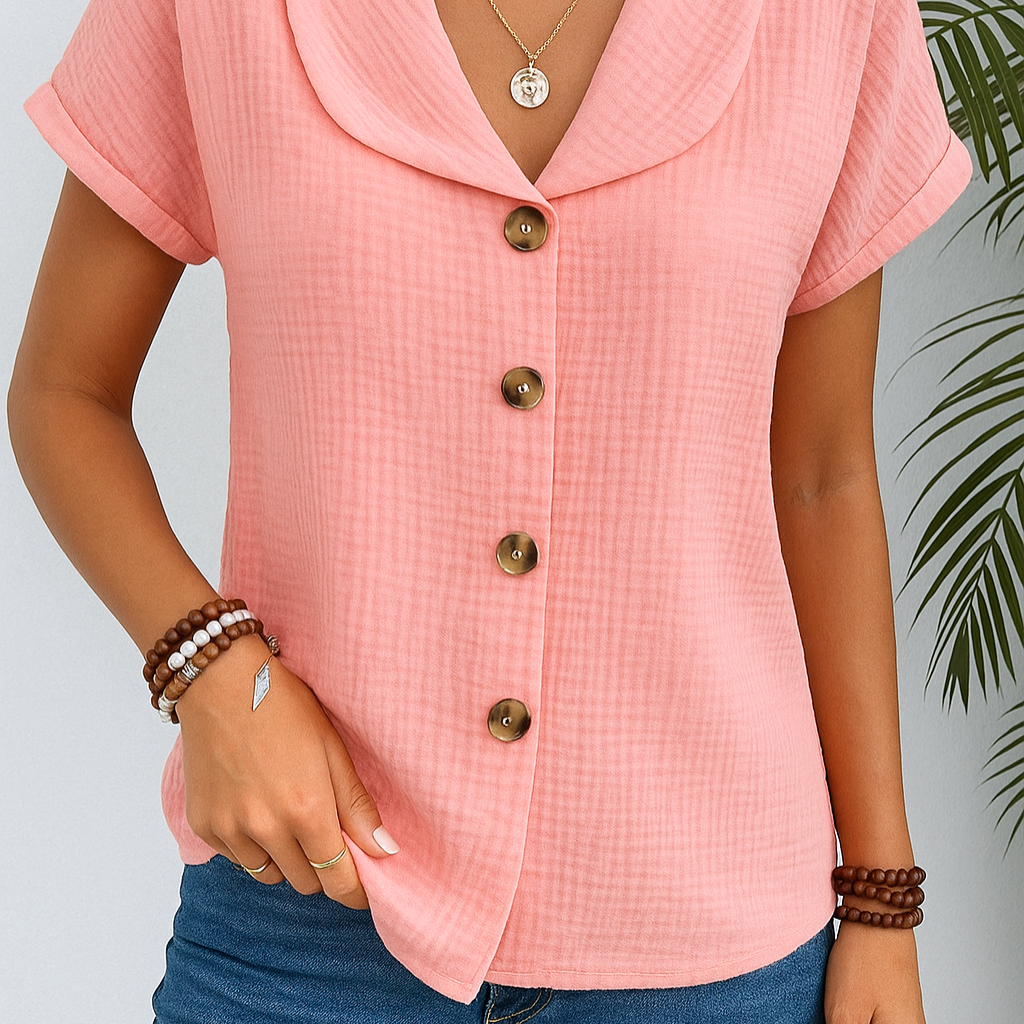 Marijke™ | 襟付きボタンダウンブラウス