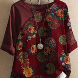 カタリナ™ | フローラルオーバーレイのルーズフィットブラウス