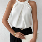 ミランダ™ | オフショルダーのエレガントなサテンブラウス