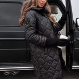 アンバー | エレガントなキルティングダウンジャケット（フード付き）