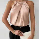 ミランダ™ | オフショルダーのエレガントなサテンブラウス