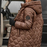 アンバー | エレガントなキルティングダウンジャケット（フード付き）