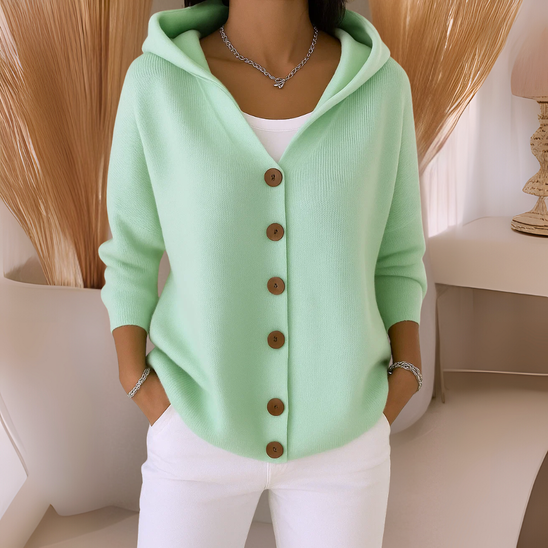 フェリシア™ | トレンディなフード付きカーディガン