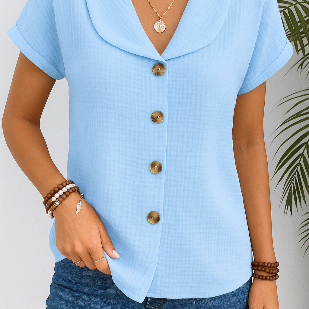 Marijke™ | 襟付きボタンダウンブラウス