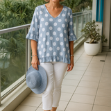 Nel™ | エレガントな水玉ブラウス