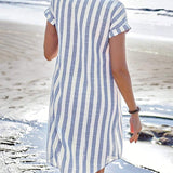 Martine™ | エレガントなストライプのシャツドレス