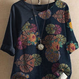 カタリナ™ | フローラルオーバーレイのルーズフィットブラウス