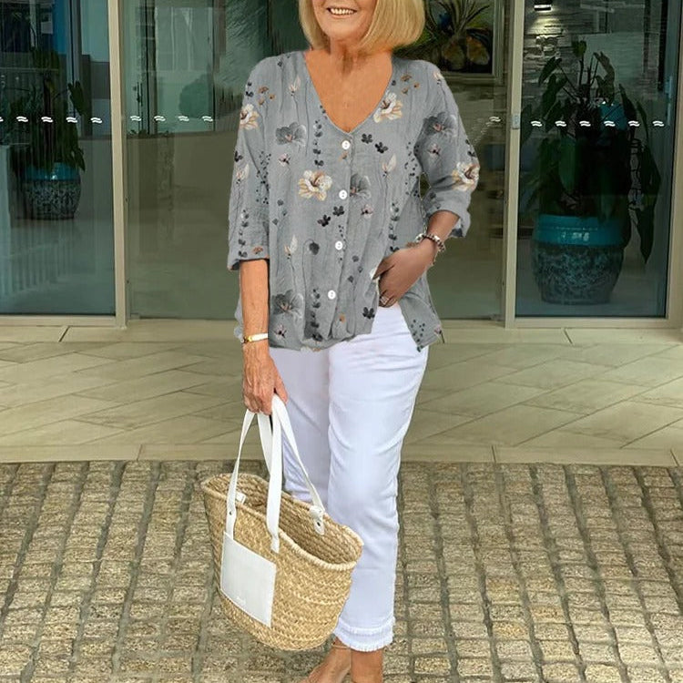 Marloes™ | エレガントな花柄ブラウス