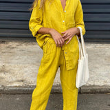 Marjan™ | エレガントな2ピースリネンシャツとパンツセット