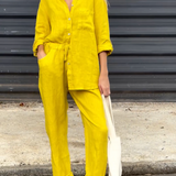 Marjan™ | エレガントな2ピースリネンシャツとパンツセット