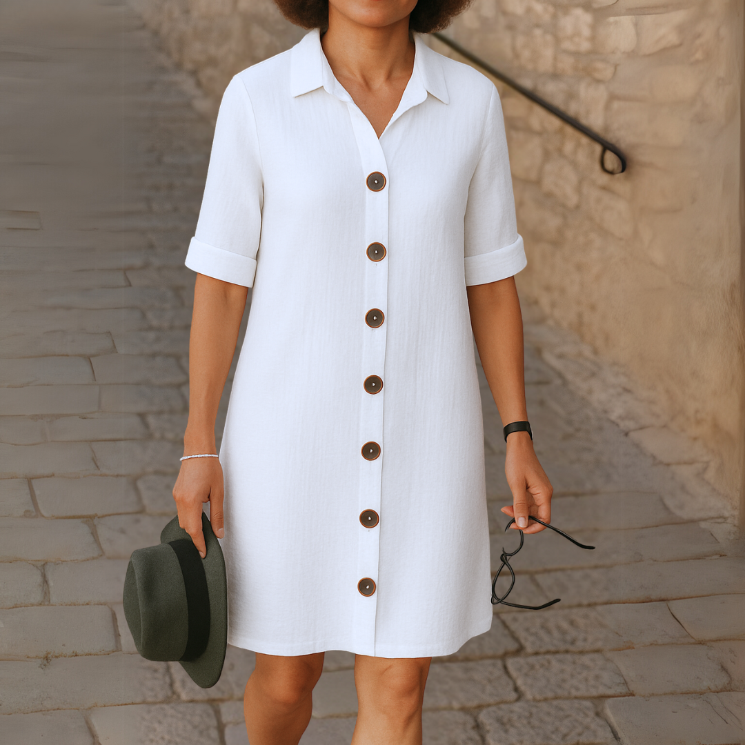 Ria™ | エレガントなロングシャツドレス