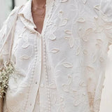 エレガントなスティックパンツセットと長袖ブラウス