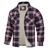 ネイト - メンズチェックシャツ、シェルパ裏地付き