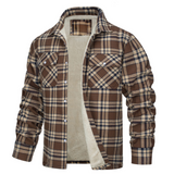 ネイト - メンズチェックシャツ、シェルパ裏地付き