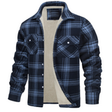 ネイト - メンズチェックシャツ、シェルパ裏地付き