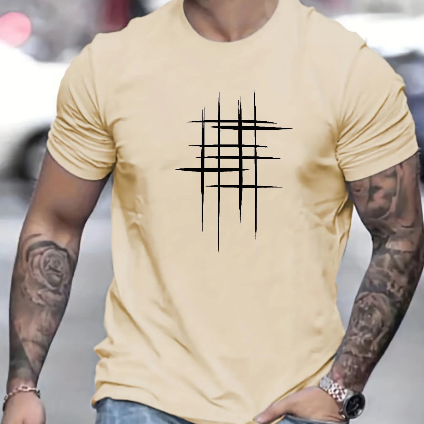 アナスタス - スタイリッシュなラウンドネックTシャツとグラフィックプリント