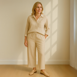 Yvonne™ | 2点セット - ブラウス & ワイドパンツ